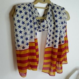 Mili womens stars and stripes 100% silk scarf